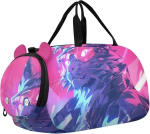 Cool Cat Youth Sports Duffel Bag with Ventilated Shoe Compartment|All-Season Lightweight Travel Gym Bag for Girls & Boys|Water-Resistant Gear Bag