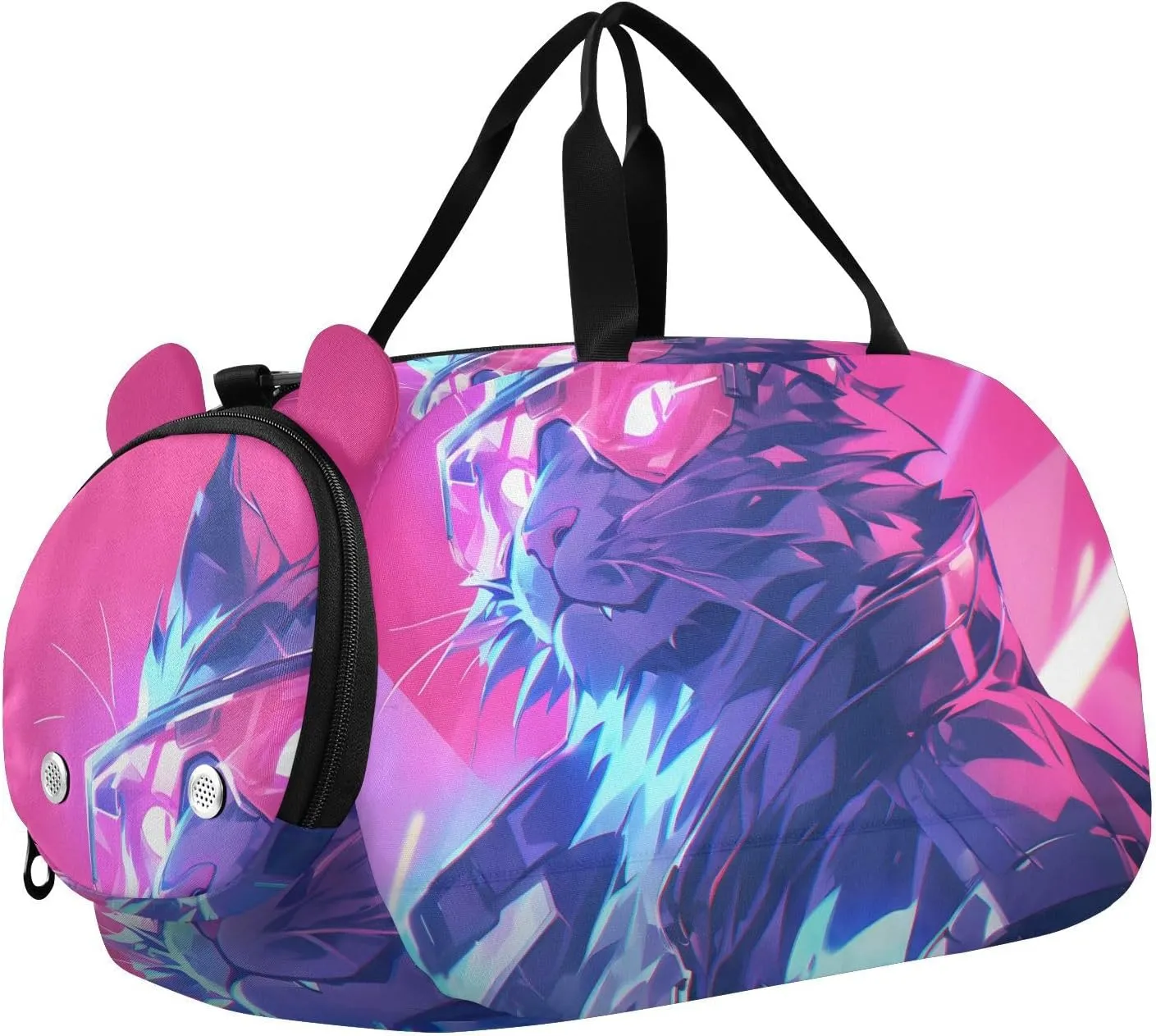 Cool Cat Youth Sports Duffel Bag with Ventilated Shoe Compartment|All-Season Lightweight Travel Gym Bag for Girls & Boys|Water-Resistant Gear Bag