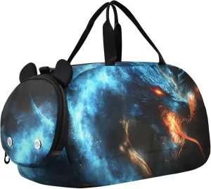Cool Dragon Youth Sports Duffel Bag with Ventilated Shoe Compartment|All-Season Lightweight Travel Gym Bag for Girls & Boys|Water-Resistant Gear Bag