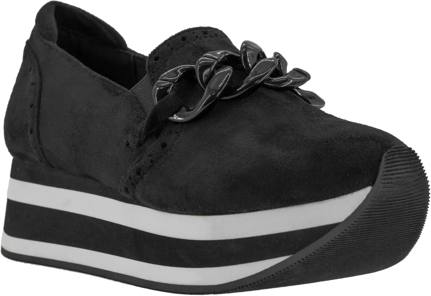 Corkys Footwear So What Slip-On 1.75-inch Platform Sneakers, Cushioned Insoles, Chunky Chain Detail, Comfortable, Stylish, Trendy Footwear