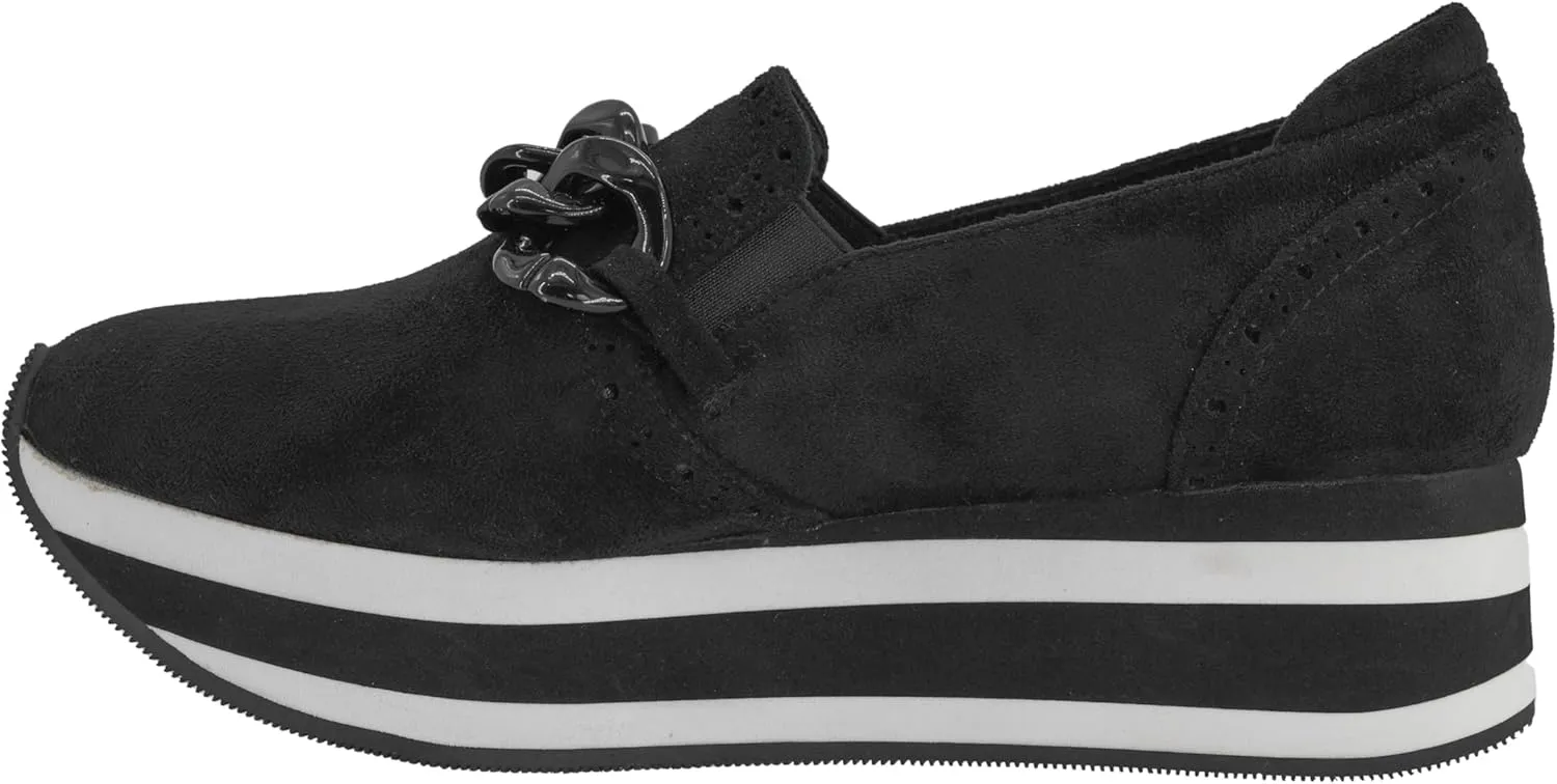Corkys Footwear So What Slip-On 1.75-inch Platform Sneakers, Cushioned Insoles, Chunky Chain Detail, Comfortable, Stylish, Trendy Footwear