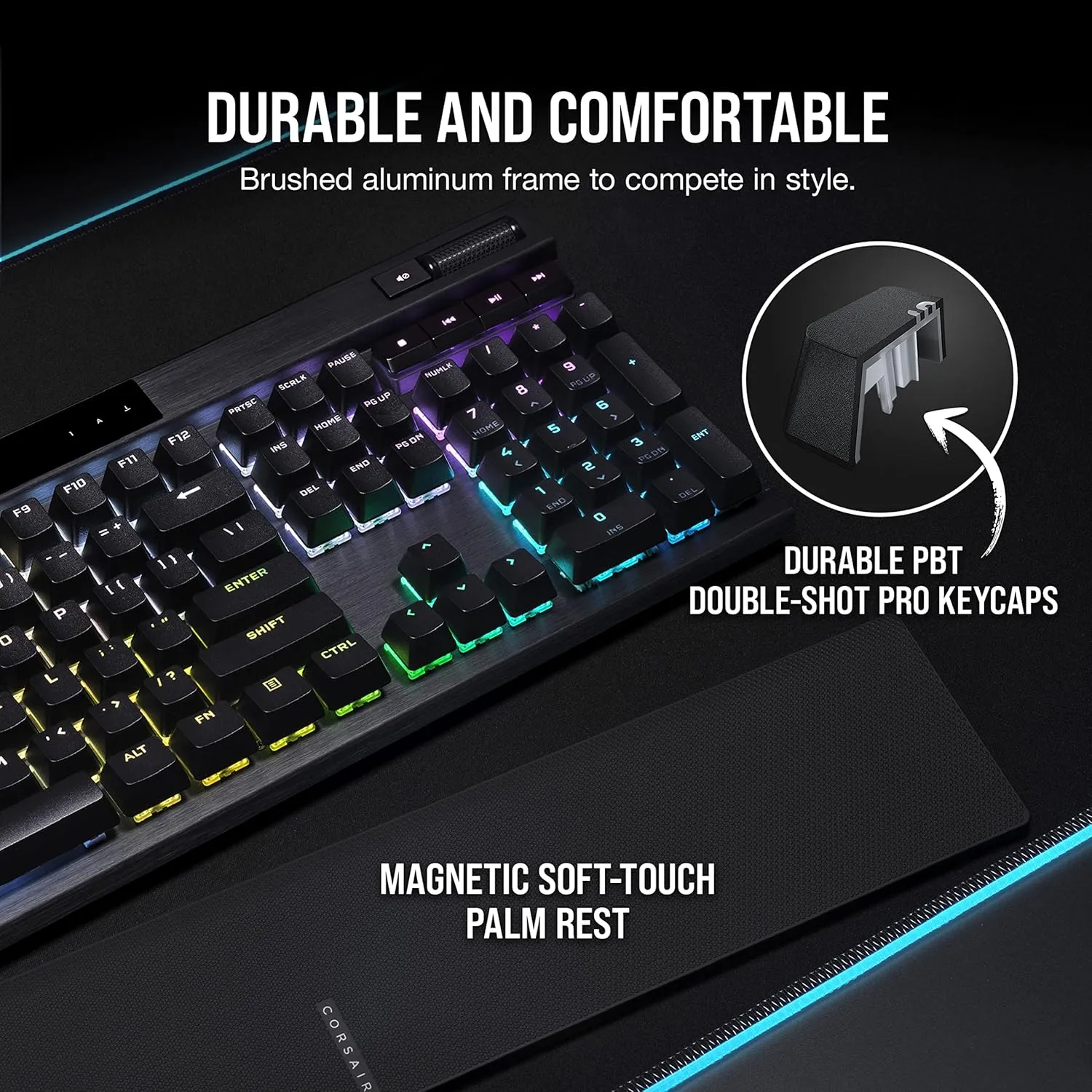 Corsair K70 RGB PRO Mechanical Wired Gaming Keyboard – Cherry MX Brown Tactile Switches – 8,000hz Hyper-Polling – PBT Double-Shot Keycaps – iCUE Compatible – PC, Mac, Xbox – QWERTY NA – Black