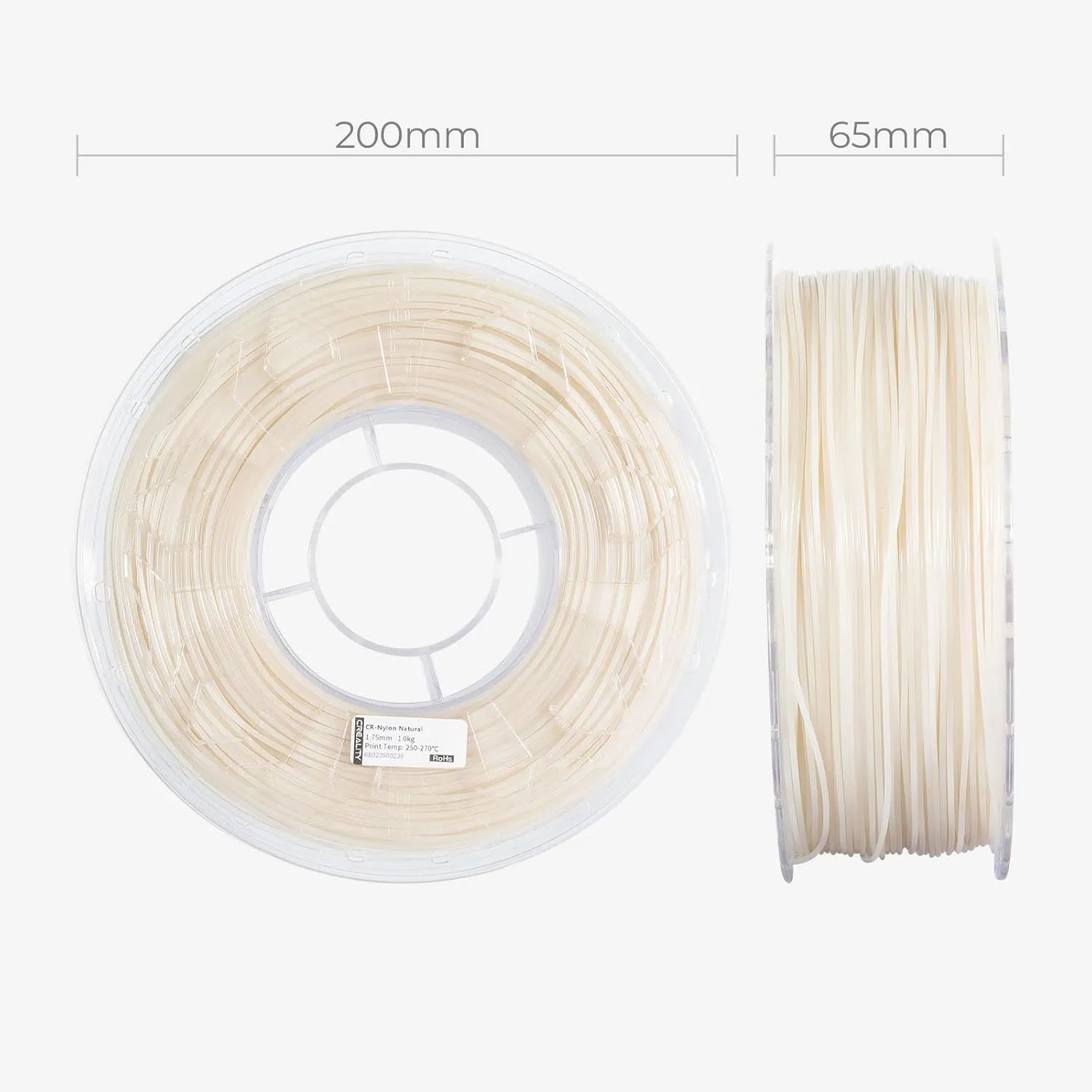 Creality Nylon Filament 1.75mm, 3D Printer Filament, 1.0kg (2.2lbs) Spool, No Warp Enhanced Toughness, Dimensional Accuracy ±0.03mm Printing Filament, for FDM 3D Printers (Nylon)