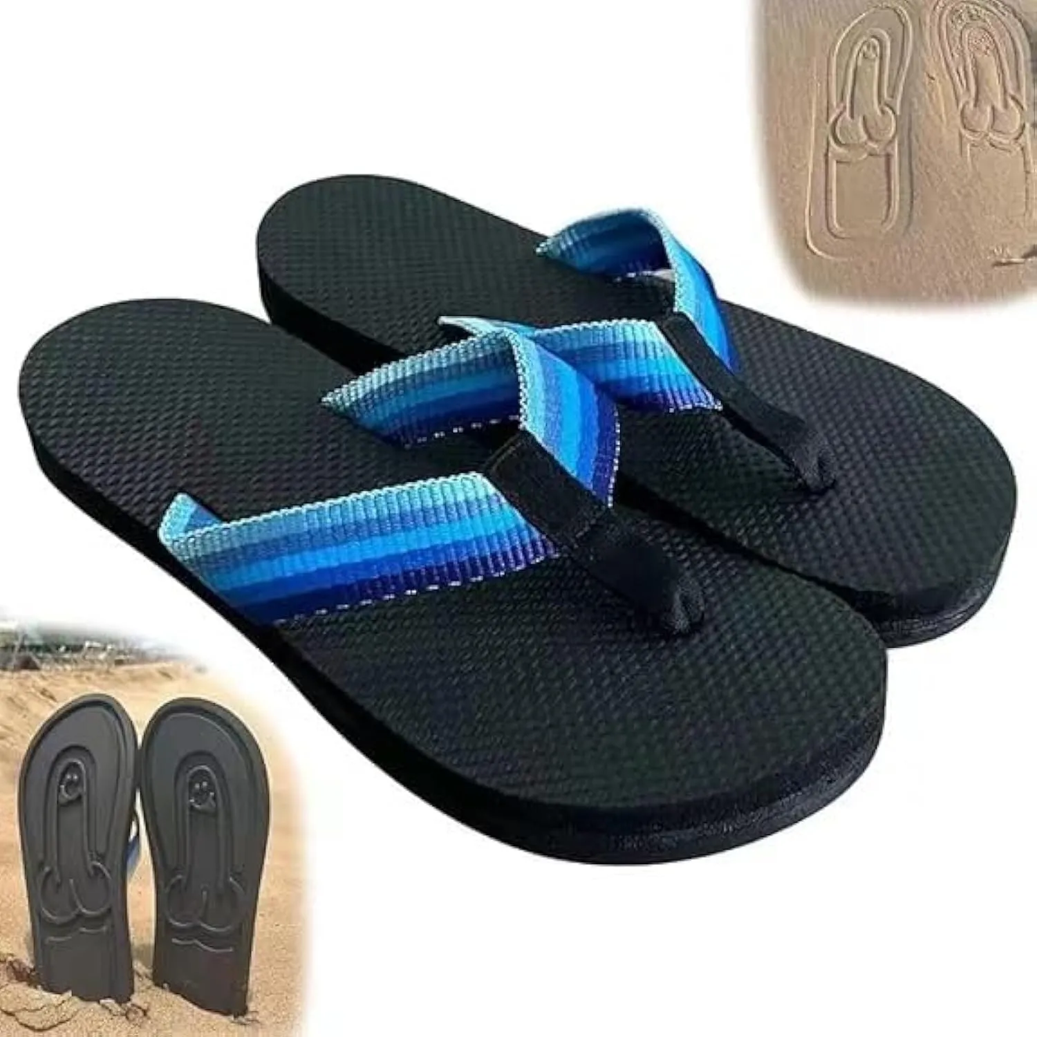 Creative Flip Flops - Funny Beach Sandals with Hidden Design - Quick-Dry Slides for Men - Novelty Gag Gift