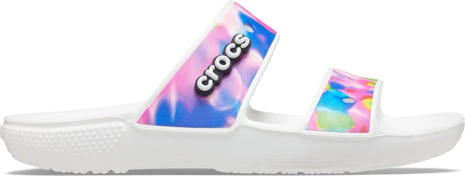 Crocs Unisex Classic Tie Dye Two-Strap Sandals Slide