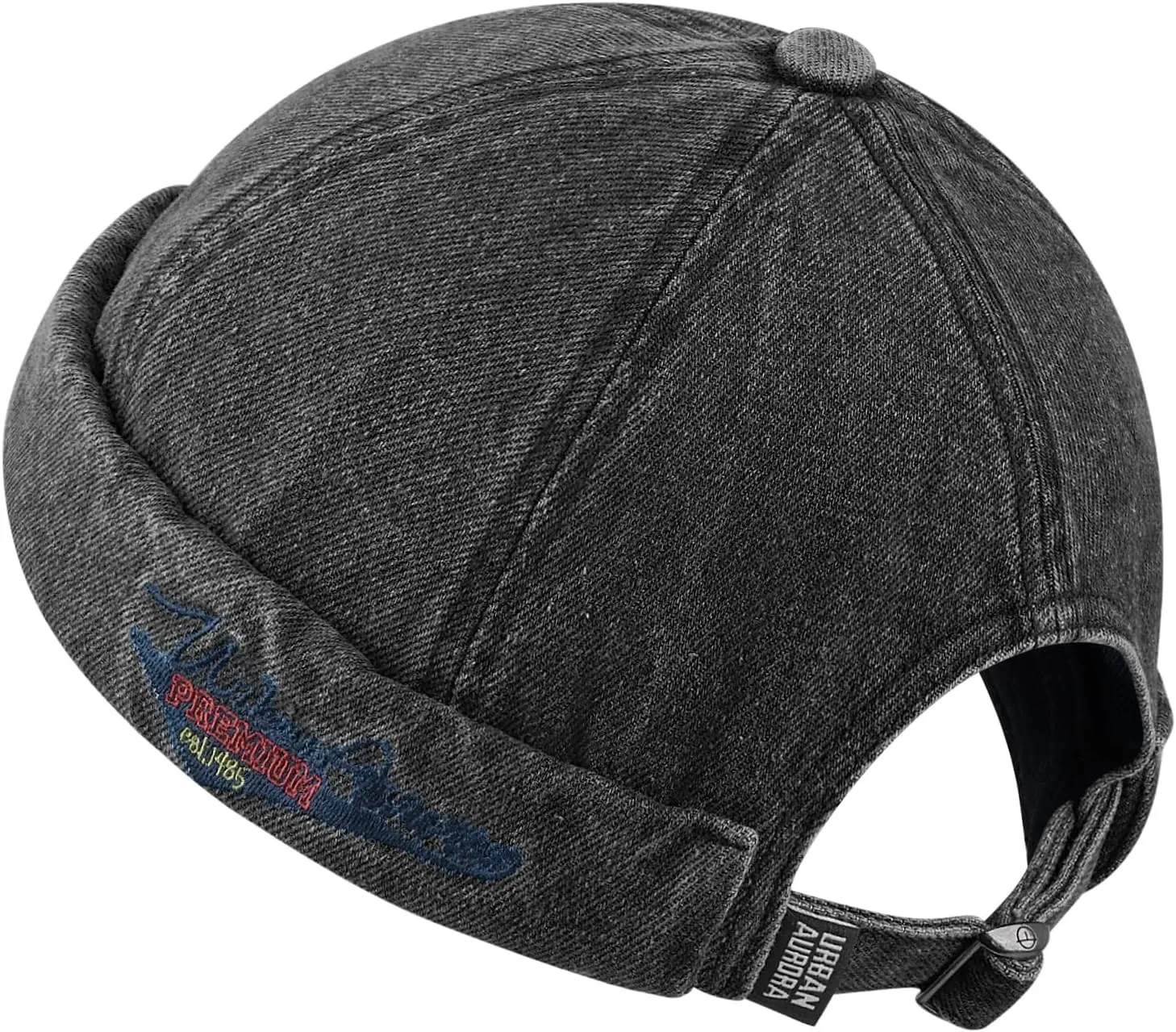 Croogo Denim Docker Hat Fashion Brimless Beanie Hat Retro Worker Skull Cap Rolled Cuff Sailor Cap Hip Hop Dancing Watch Cap