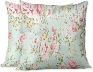 Cushion Covers Vintage Pink Flower Classic Seamless Pattern Decorative Pillow Case for Sofa Couch Chair Bedroom Modern Decor 18X18 Inch Set of 2