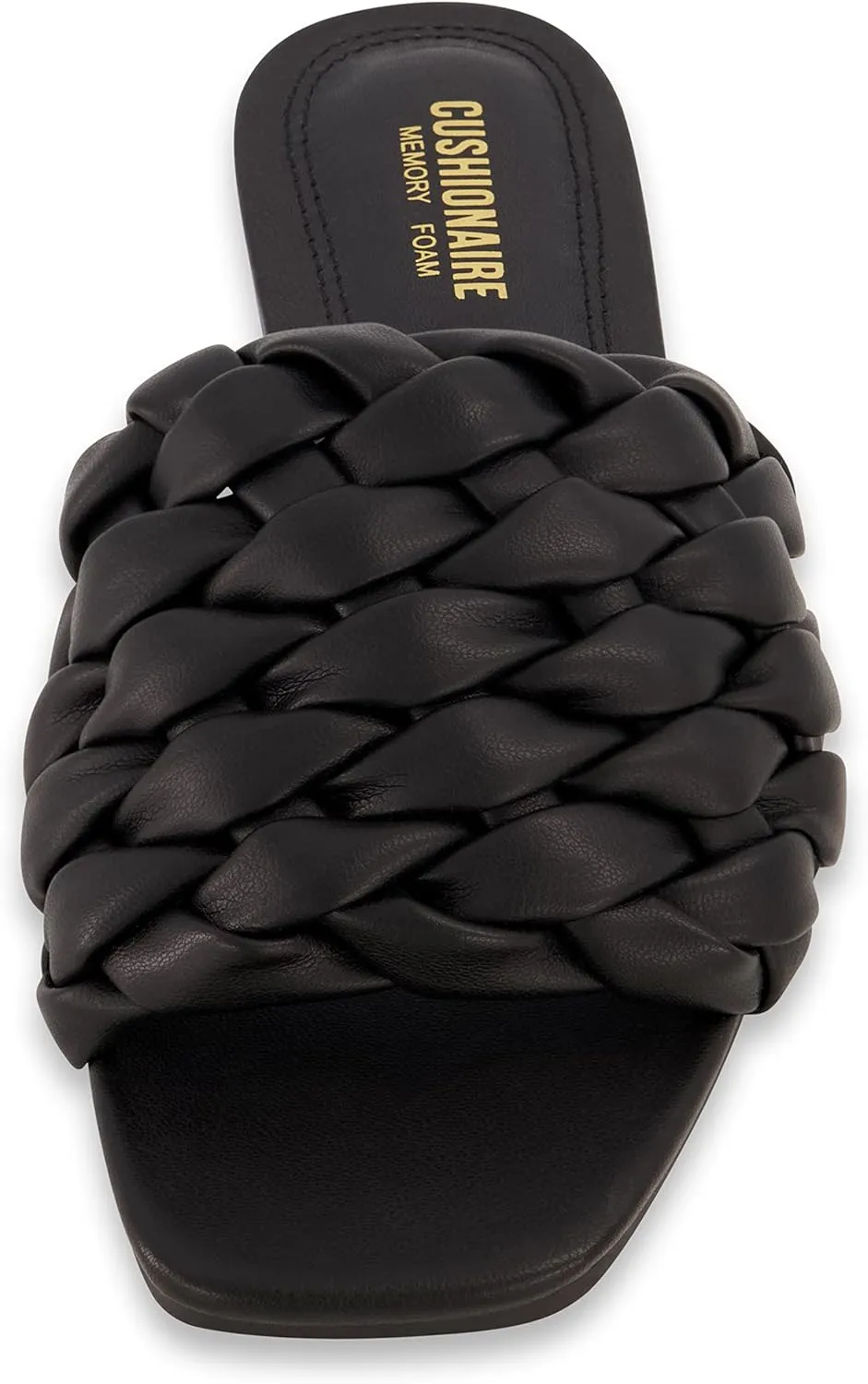 CUSHIONAIRE Women's Aramis woven slide sandal  Memory Foam, Wide Widths Available