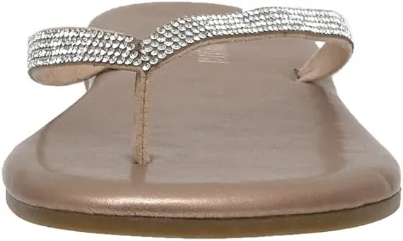 CUSHIONAIRE Women's Ciara Jeweled Flip Flop Sandal with Memory Foam