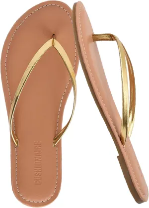 CUSHIONAIRE Women's Cora Flat Flip Flop Sandal with  Comfort