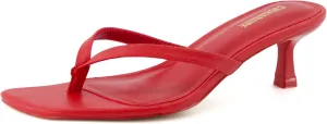 CUSHIONAIRE Women's Miami Kitten heel thong sandals  Memory Foam, Wide Widths Available