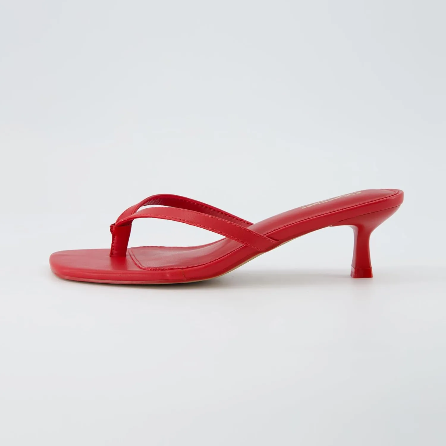 CUSHIONAIRE Women's Miami Kitten heel thong sandals  Memory Foam, Wide Widths Available