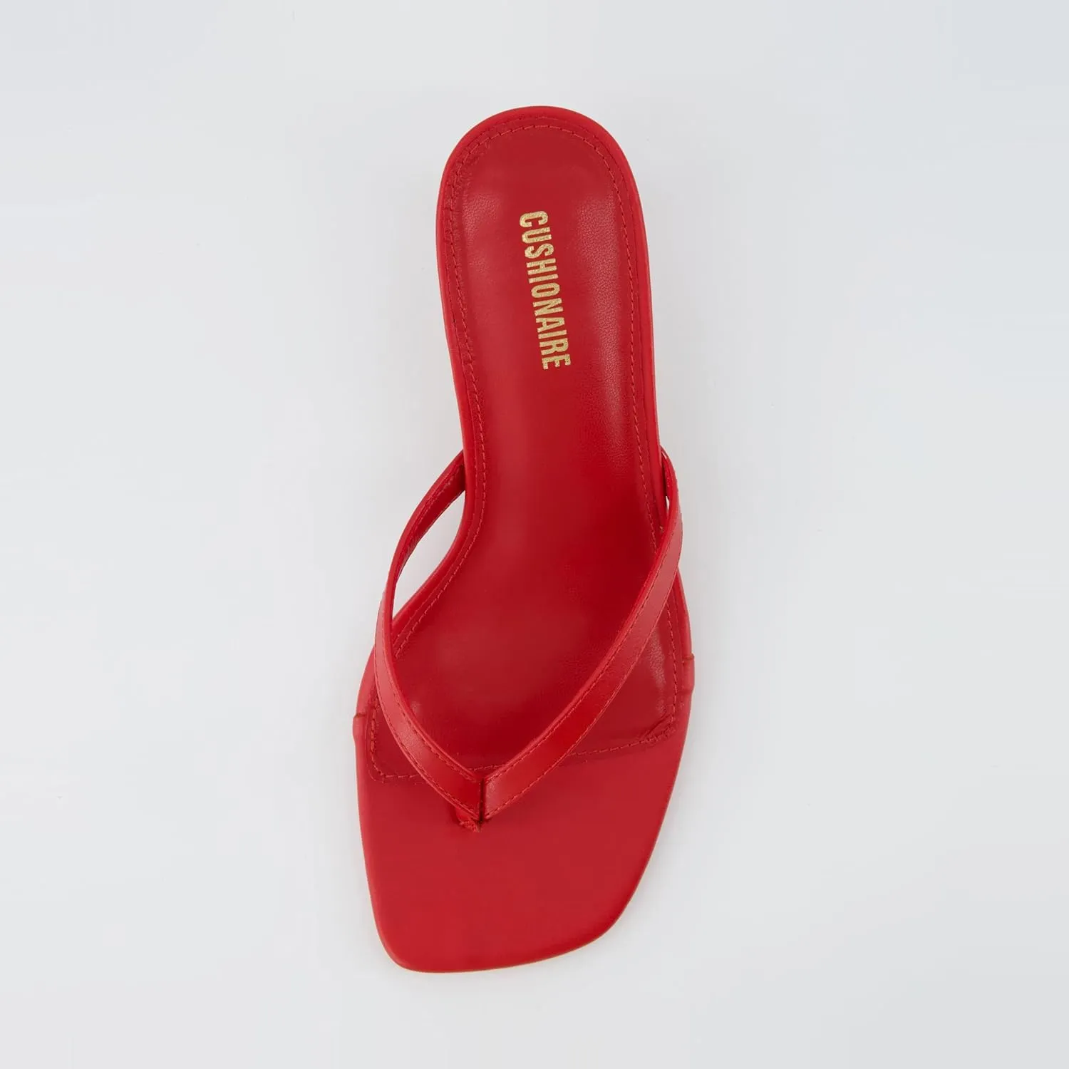 CUSHIONAIRE Women's Miami Kitten heel thong sandals  Memory Foam, Wide Widths Available