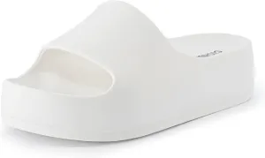 CUSHIONAIRE Women's Ninja platform slide sandal with  Comfort