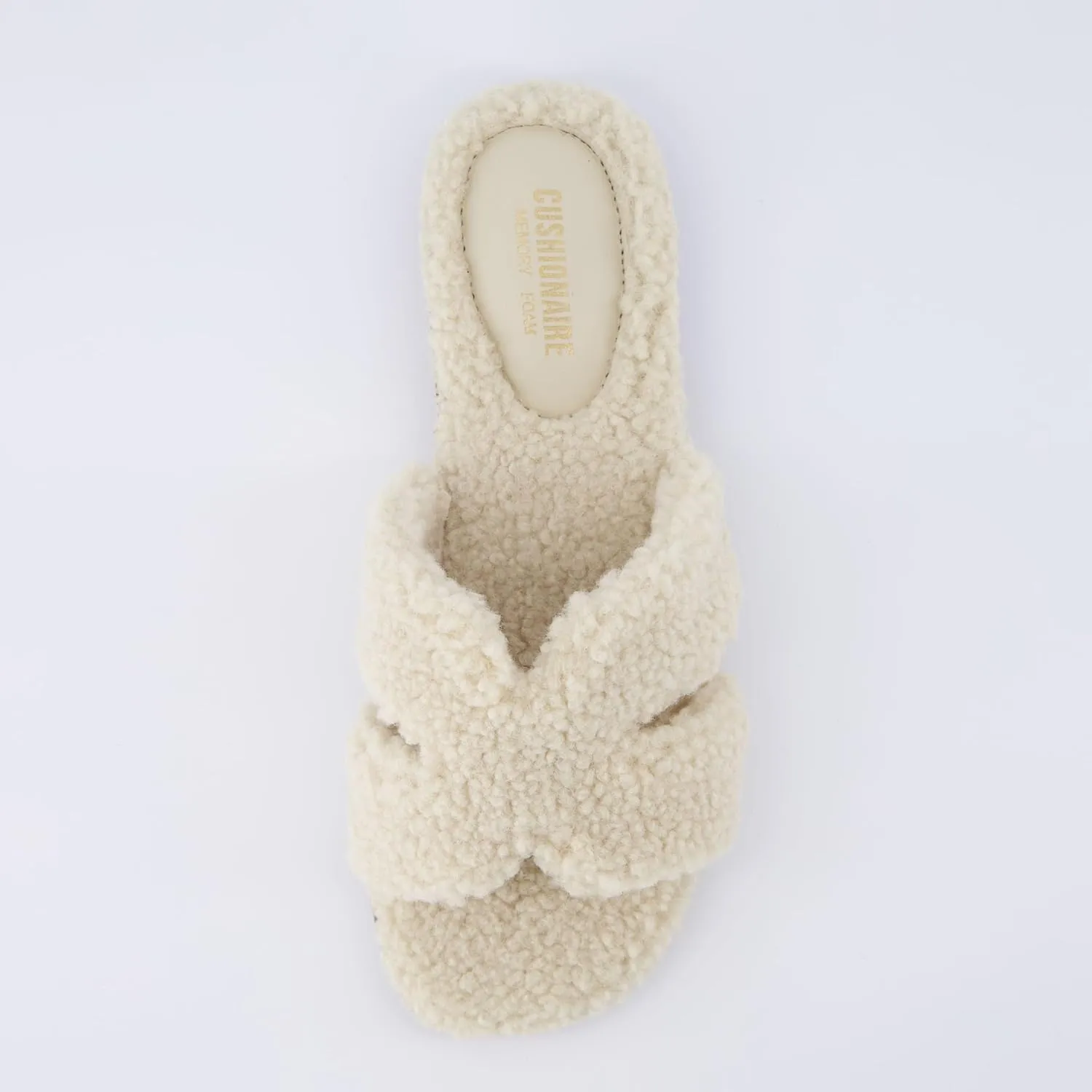 CUSHIONAIRE Women's Visa cozy slide sandal  Memory Foam, Wide Widths Available