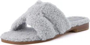 CUSHIONAIRE Women's Visa cozy slide sandal  Memory Foam, Wide Widths Available