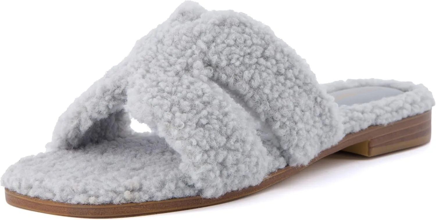 CUSHIONAIRE Women's Visa cozy slide sandal  Memory Foam, Wide Widths Available
