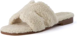 CUSHIONAIRE Women's Visa cozy slide sandal  Memory Foam, Wide Widths Available
