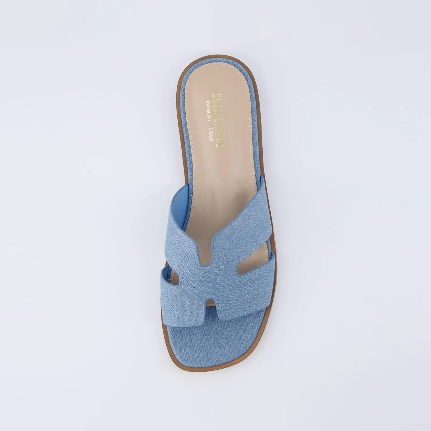 CUSHIONAIRE Women's Voyage slide sandal  Memory Foam, Wide Widths Available