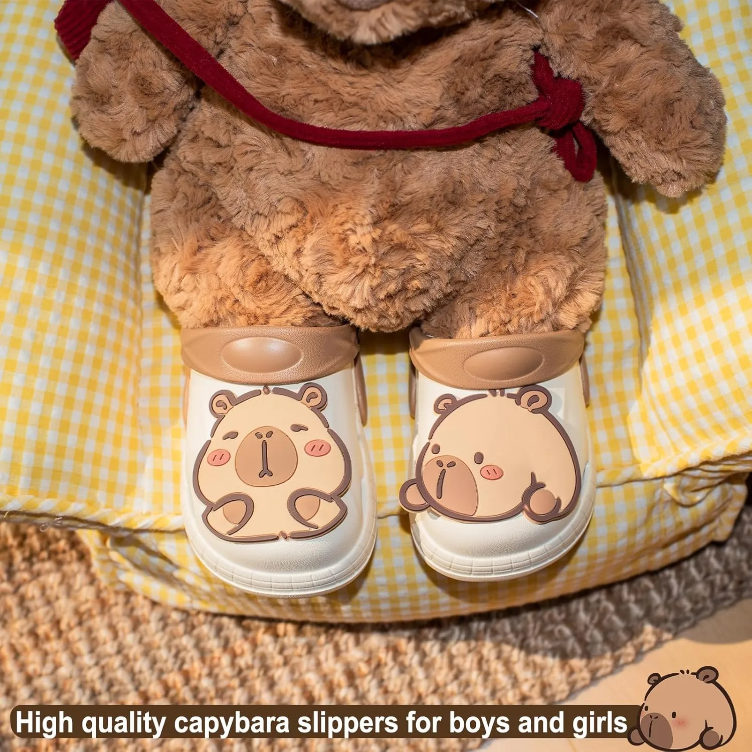 Cute Capybara Slippers for Kids,Kids Girls Boys Clogs Garden Shoes,Funny Toddler Animal Slides Sandals,Water Shower Beach Pool Slippers Indoor Outdoor