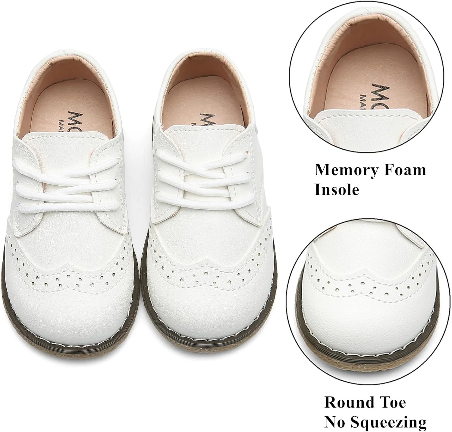 DADAWEN Toddler Boys Girls Dress Shoes Comfort Oxford Shoes Wedding Church Dress Shoes Lace Up School Uniform Loafer Flats (Toddler/Little Kid)