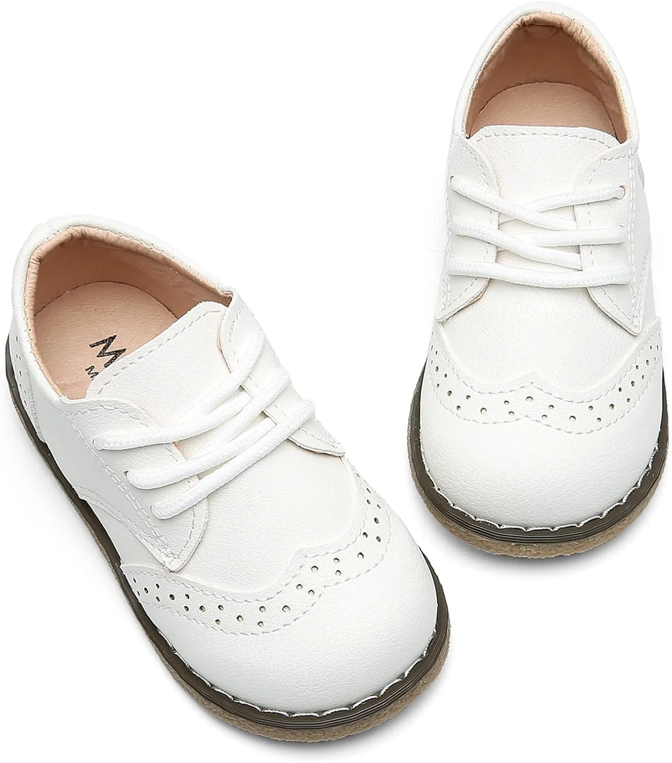 DADAWEN Toddler Boys Girls Dress Shoes Comfort Oxford Shoes Wedding Church Dress Shoes Lace Up School Uniform Loafer Flats (Toddler/Little Kid)