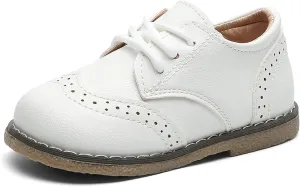DADAWEN Toddler Boys Girls Dress Shoes Comfort Oxford Shoes Wedding Church Dress Shoes Lace Up School Uniform Loafer Flats (Toddler/Little Kid)