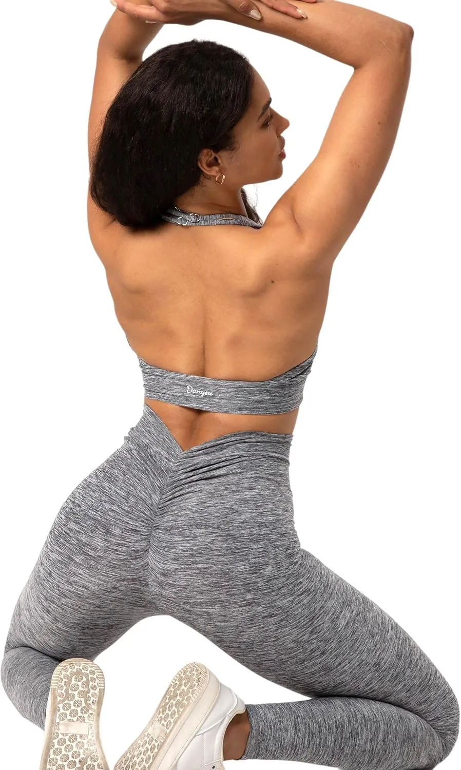 Danysu V Back Scrunch Butt Leggings for Women Soft High Waisted Booty Tights Workout Gym Yoga Pants