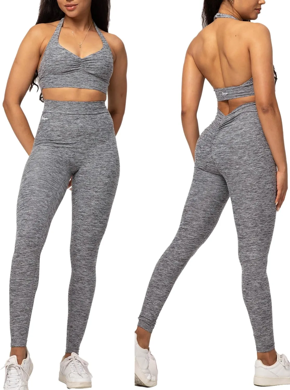 Danysu V Back Scrunch Butt Leggings for Women Soft High Waisted Booty Tights Workout Gym Yoga Pants