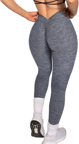 Danysu V Back Scrunch Butt Leggings for Women Soft High Waisted Booty Tights Workout Gym Yoga Pants
