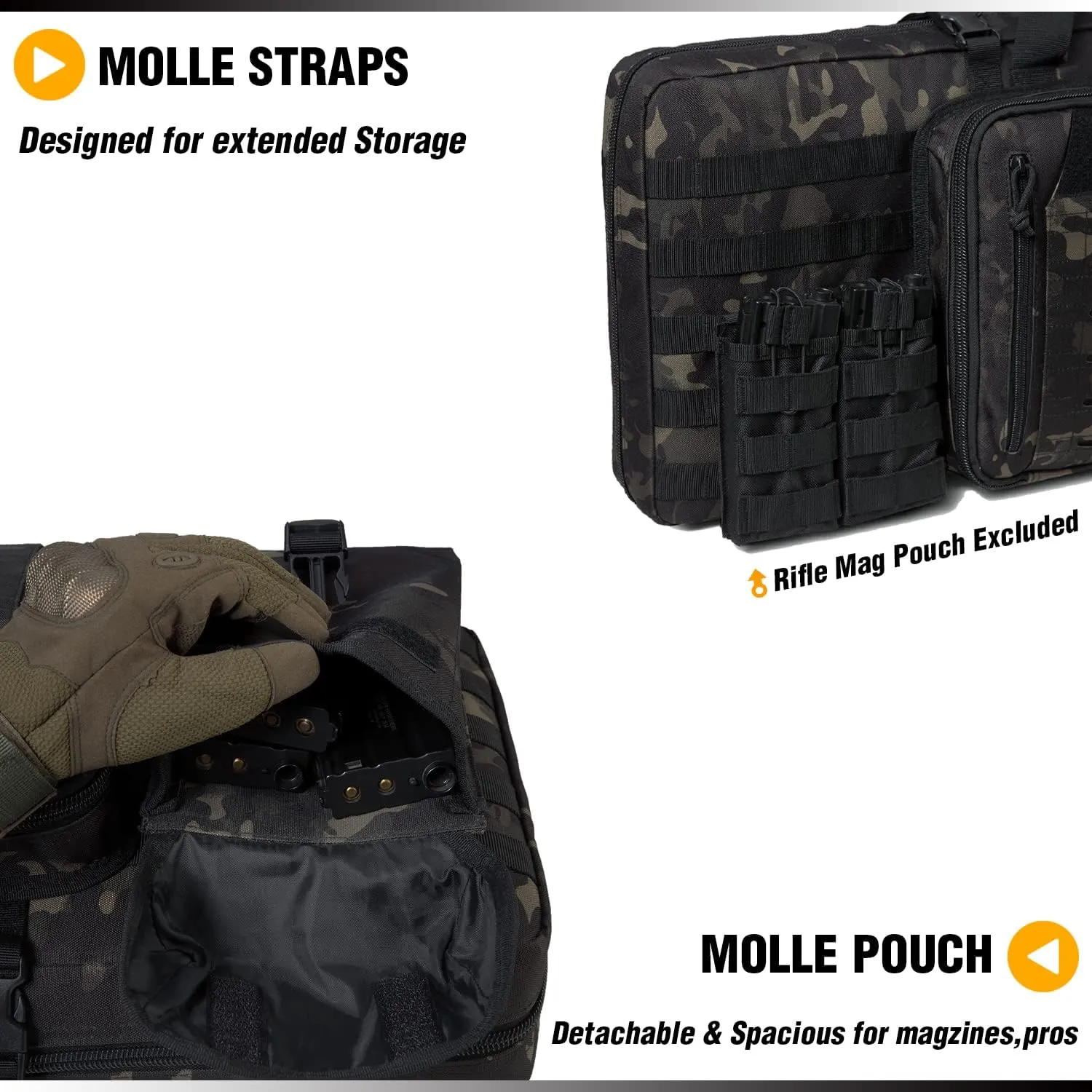 DBTAC Urban Classic Tactical Double Long Gun Bag Soft Rifle Case Pistol Transportation Case w/Backpack Strap for Range Shooting Outdoor Hunting | 32" 36" 42" 48"