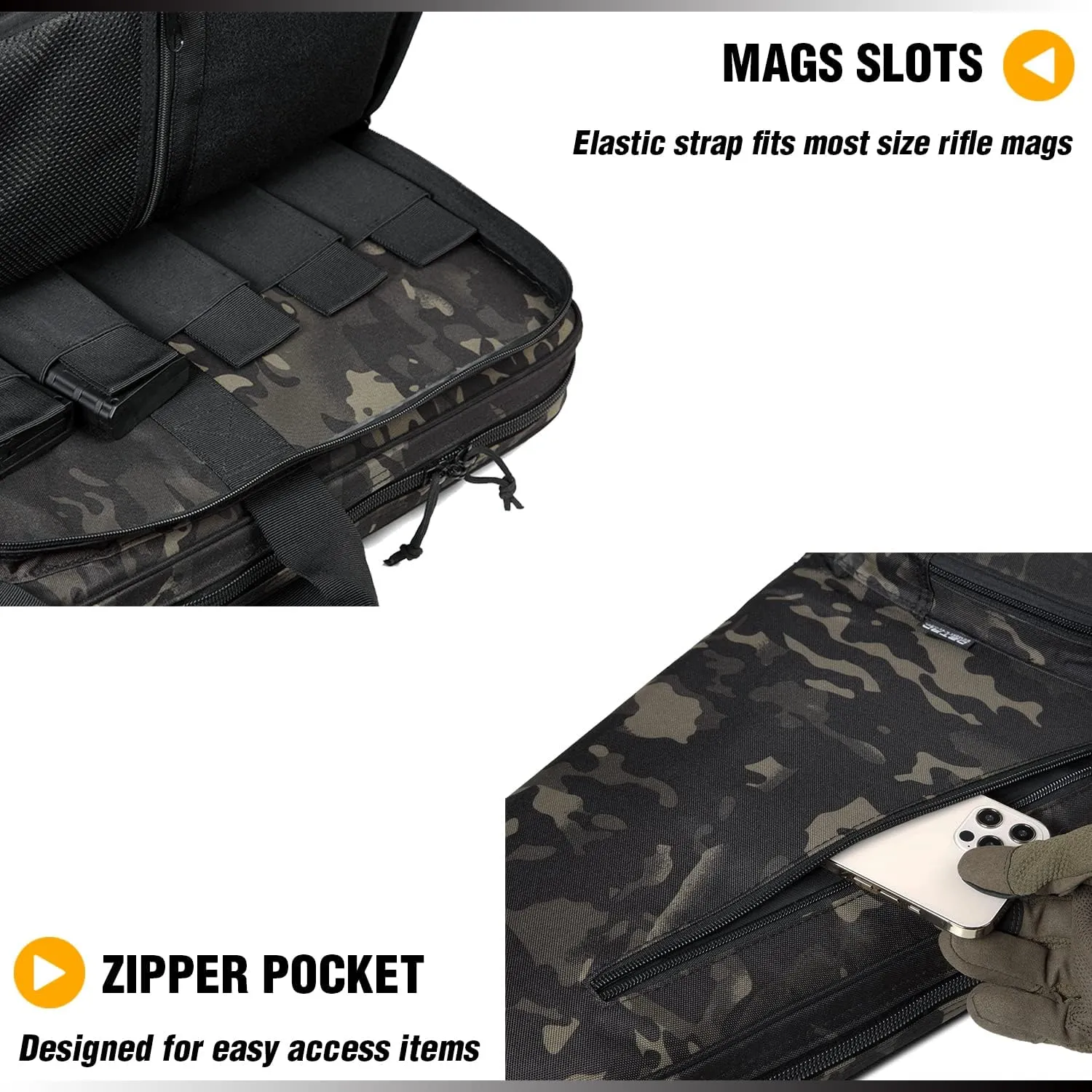 DBTAC Urban Classic Tactical Single Scoped Long Gun Bag Soft Rifle Case for Shooting Range Outdoor Hunting | US Flag Patch   Universal Gun Holder Included | 35" 41"
