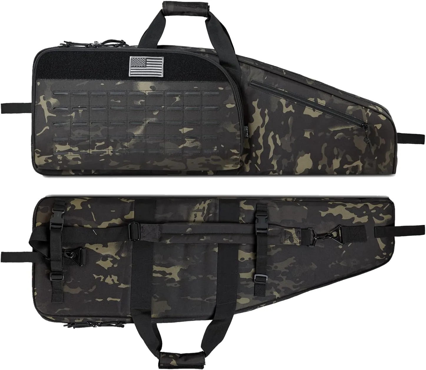 DBTAC Urban Classic Tactical Single Scoped Long Gun Bag Soft Rifle Case for Shooting Range Outdoor Hunting | US Flag Patch   Universal Gun Holder Included | 35" 41"
