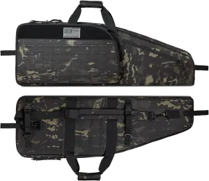 DBTAC Urban Classic Tactical Single Scoped Long Gun Bag Soft Rifle Case for Shooting Range Outdoor Hunting | US Flag Patch   Universal Gun Holder Included | 35" 41"