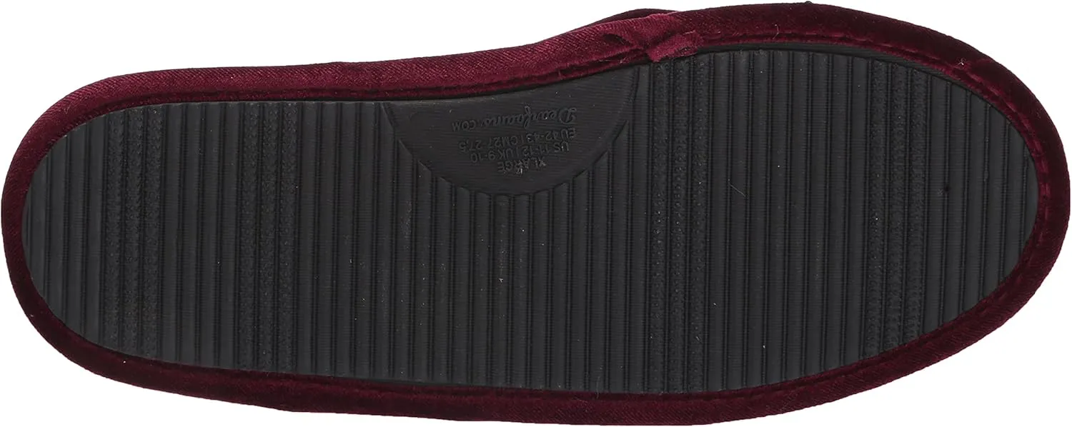 Dearfoams Women's Jules Shiny Velour Twist Vamp Slide Slipper