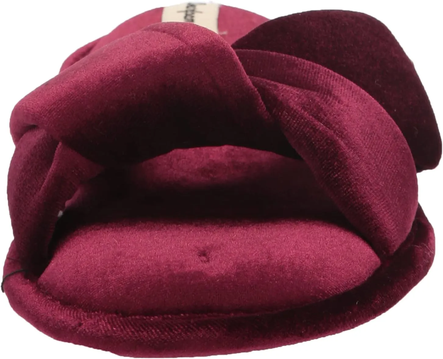 Dearfoams Women's Jules Shiny Velour Twist Vamp Slide Slipper