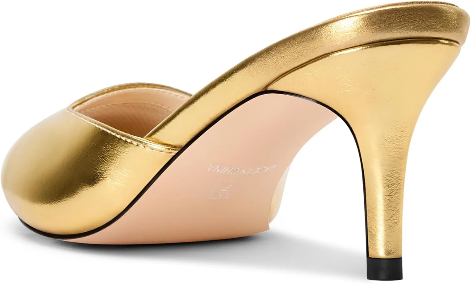DearOnly Womens Pointed Toe Kitten Heel Mules Slip-on Stiletto Mid Heel Sandals Prom Dress Shoes 2.6 Inches Heels