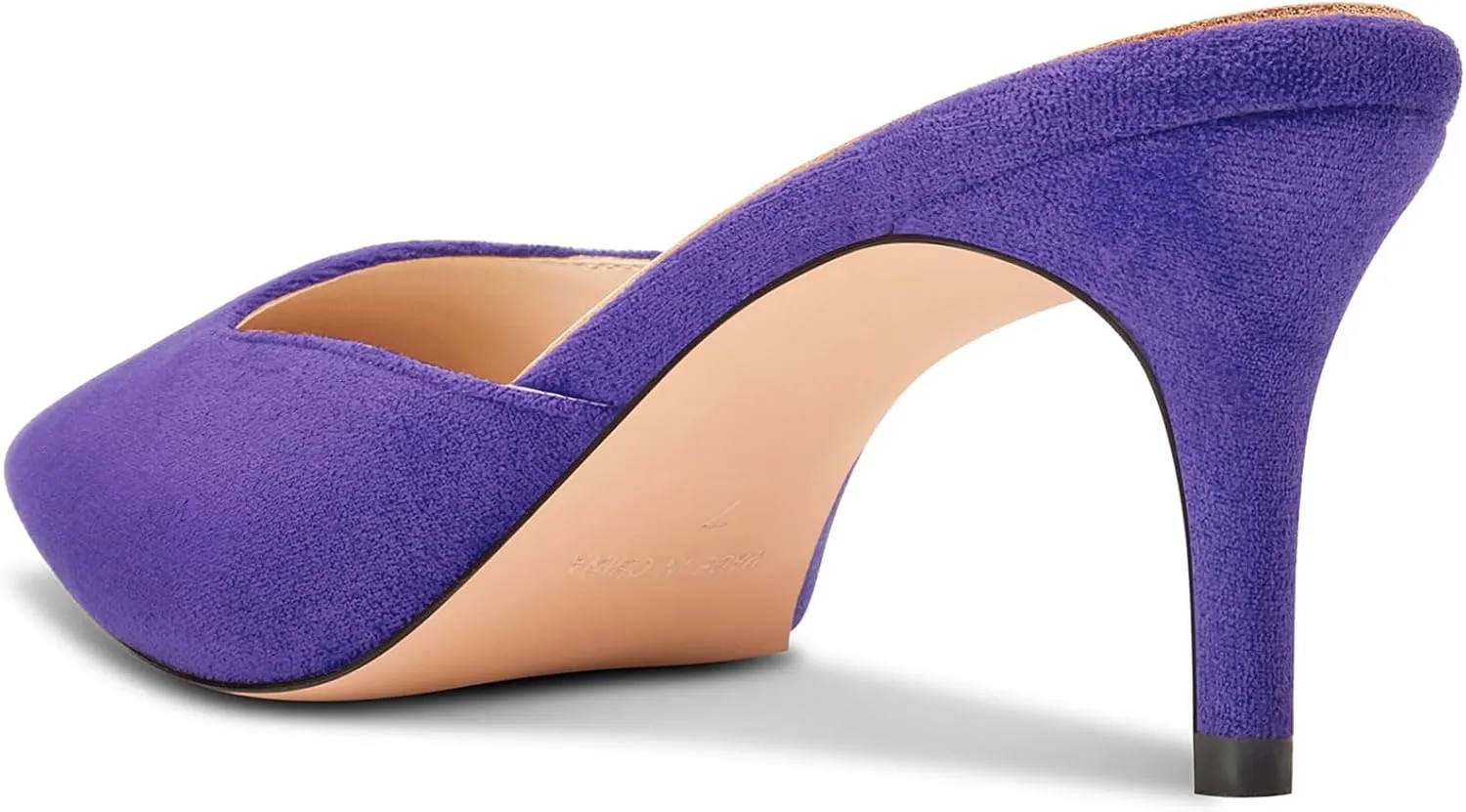DearOnly Womens Pointed Toe Kitten Heel Mules Slip-on Stiletto Mid Heel Sandals Prom Dress Shoes 2.6 Inches Heels