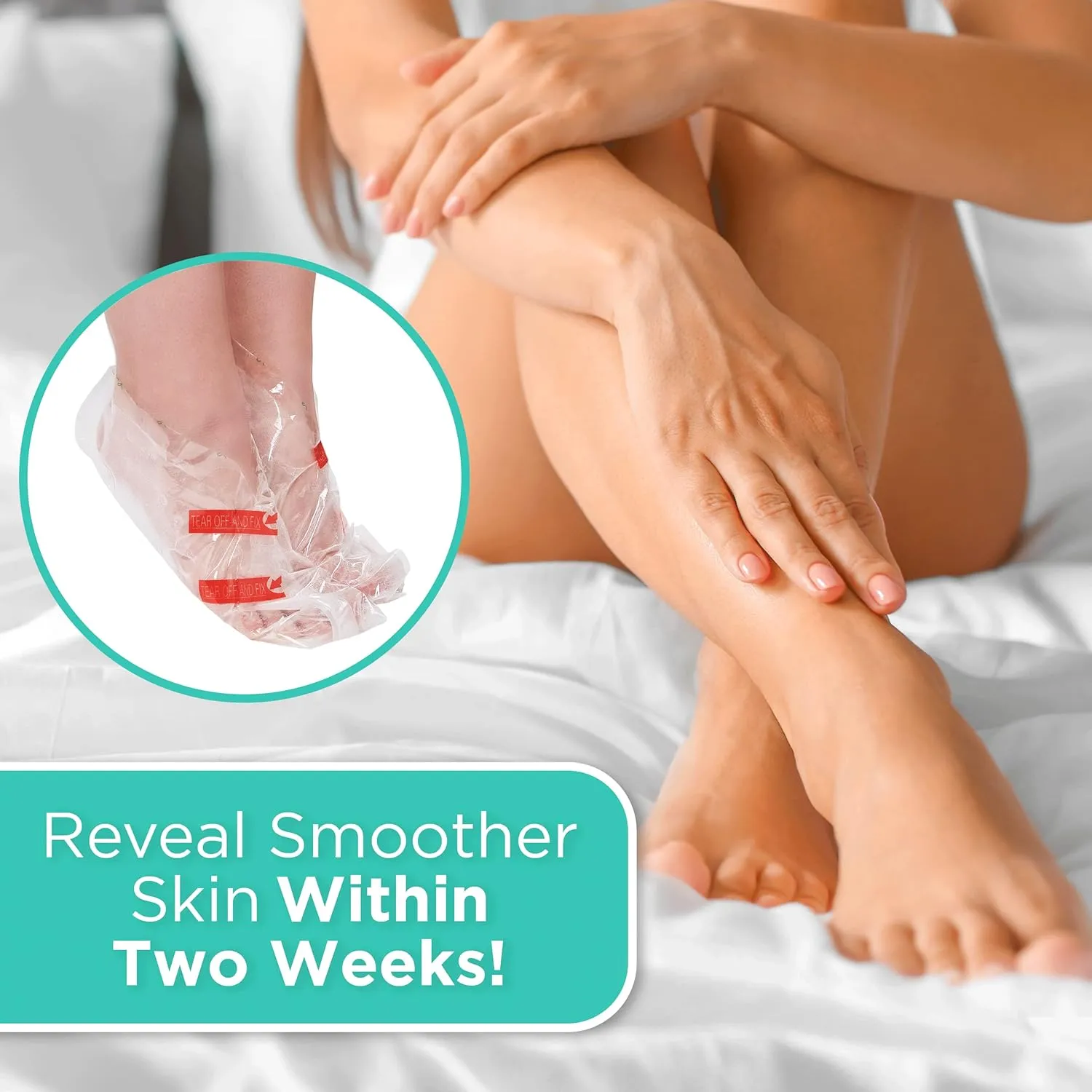 DERMORA Foot Peel Mask - 2 Pack of Regular Size Skin Exfoliating Foot Masks for Dry, Cracked Feet, Callus, Dead Skin Remover for Baby Soft Feet, Tea Tree Scent