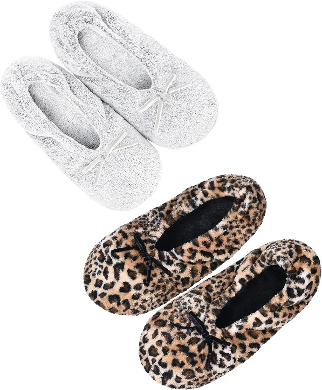DICUIRD Women's Ballerina Slippers Lightweight House Slippers with Stretchable Heel Design
