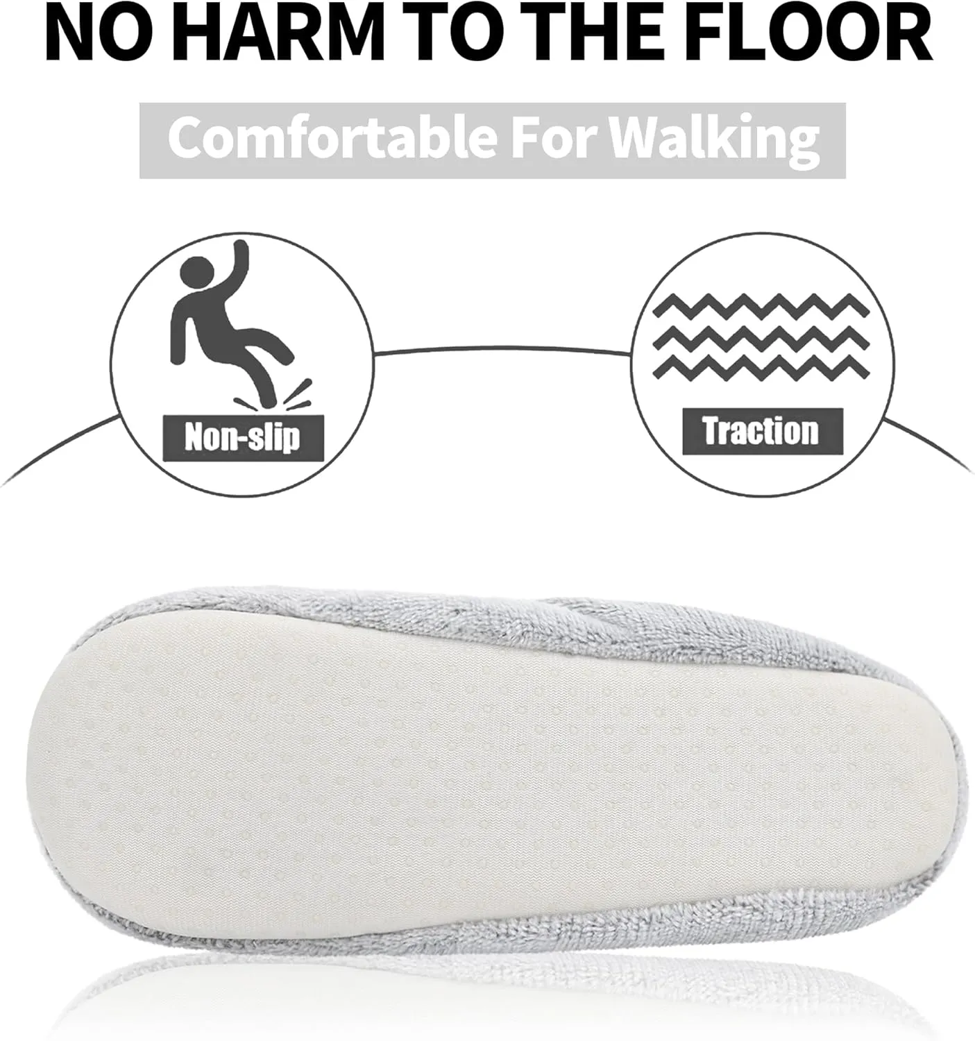 DICUIRD Women's Ballerina Slippers Lightweight House Slippers with Stretchable Heel Design