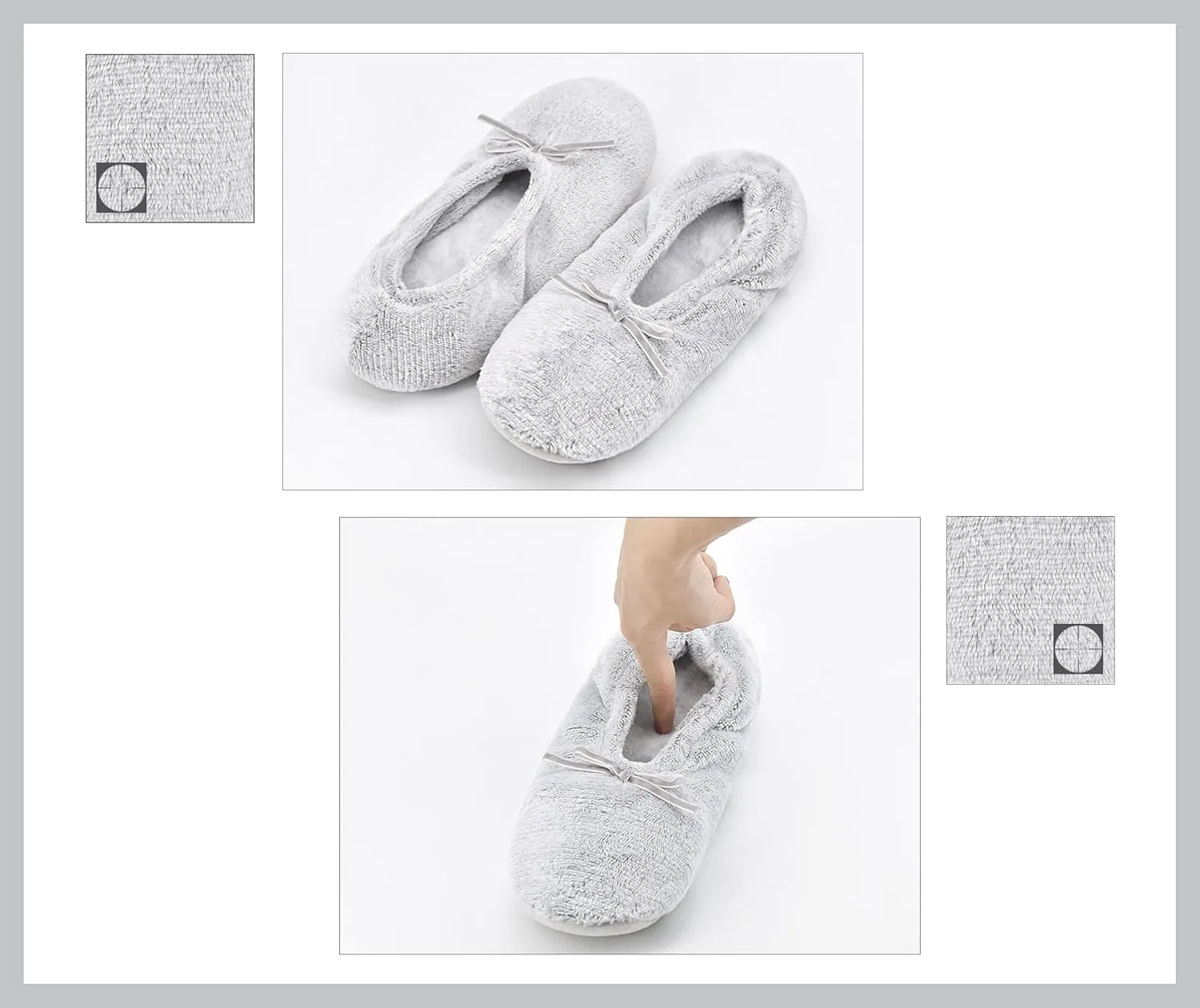 DICUIRD Women's Ballerina Slippers Lightweight House Slippers with Stretchable Heel Design
