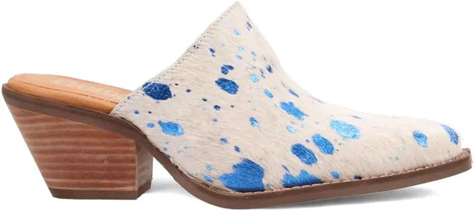 Dingo Womens Cash Cow Mule Clogs Casual - Blue, White