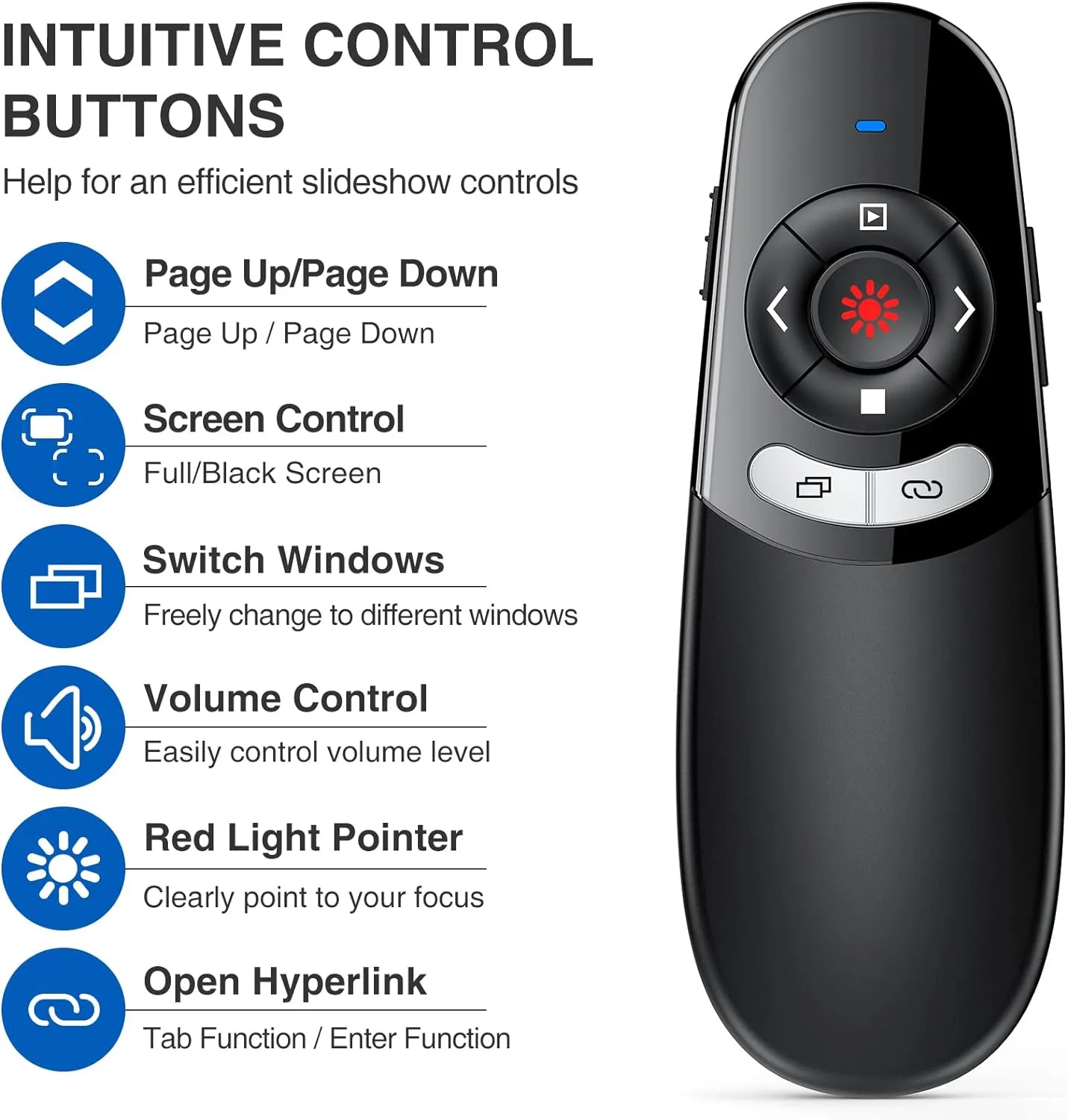 DINOSTRIKE Wireless Presenter Remote with Portable Case, USB C Presentation Clicker with case for PowerPoint with Storage Organizer Bag-Teachers Office Essentials