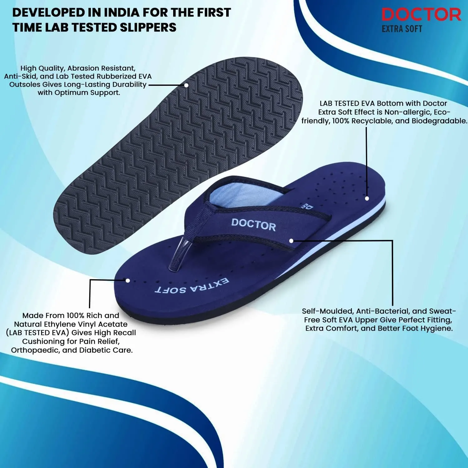 Doctor Slippers for Women Orthopedic Diabetic Pregnancy Non Slip Lightweight Comfortable Flat Casual Stylish Dr Chappals and House Flip flops For Ladies and Girl’s D-22