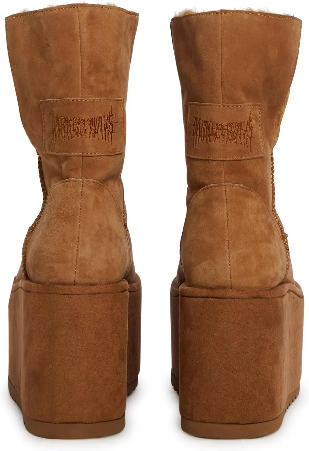 Dolls Kill Atmosphere Fleece Lined Suede Platform Boots by DARKER WAVS – Winter Boots with Cozy Fleece & Tread