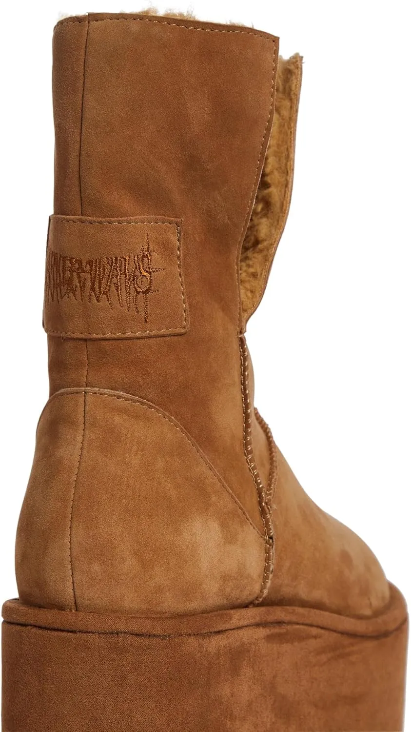 Dolls Kill Atmosphere Fleece Lined Suede Platform Boots by DARKER WAVS – Winter Boots with Cozy Fleece & Tread
