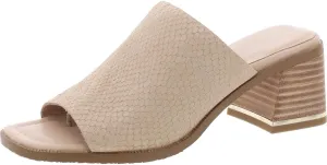 Donald Pliner Women's Haze Textured Stretch Fabric Mule Heeled, Slide, Comfortable, Leather, Chunky Sandals