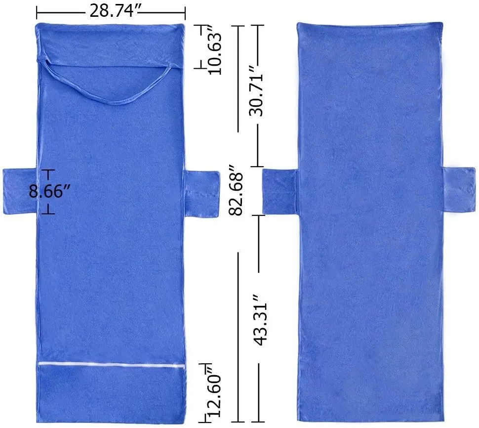 Double Layer Chaise Lounge Pool Chair Cover Beach Towel Fitted Elastic Pocket Won't Slide 85" L x 30" W-Royal Blue