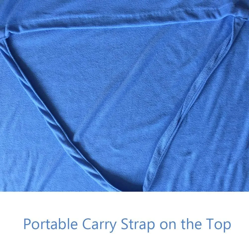 Double Layer Chaise Lounge Pool Chair Cover Beach Towel Fitted Elastic Pocket Won't Slide 85" L x 30" W-Royal Blue